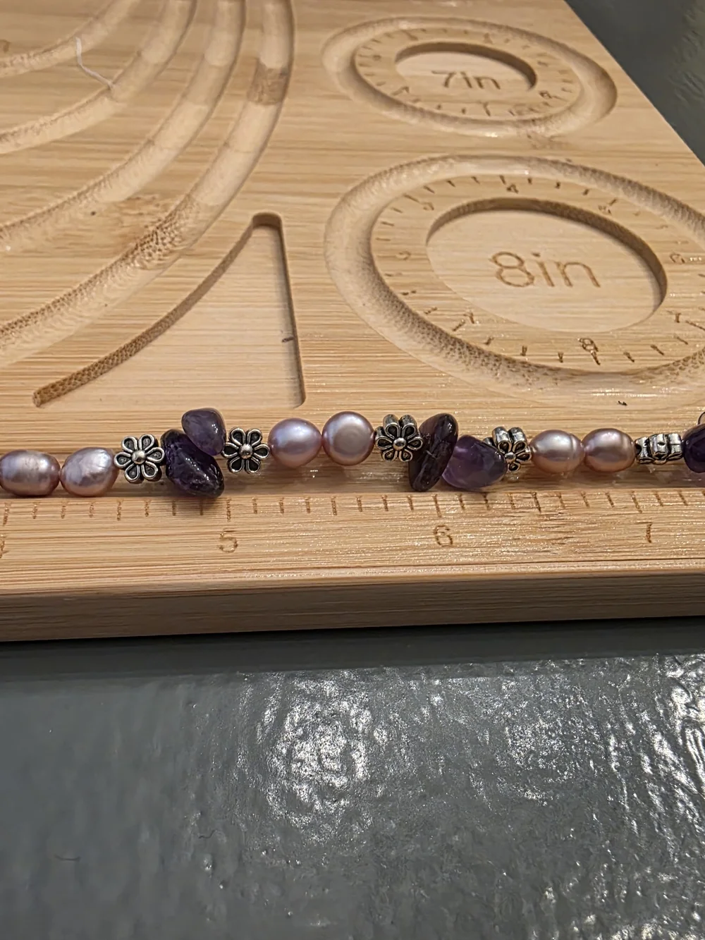 Handmade Purple Amethyst and Lavendar Pearl Bracelet